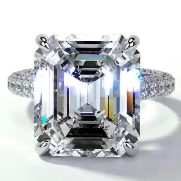 NEW ENGAGEMENT DIAMOND S925 STERLING SILVER RING, BEAUTIFUL RING, SHINY RING. - Picture 5 of 6